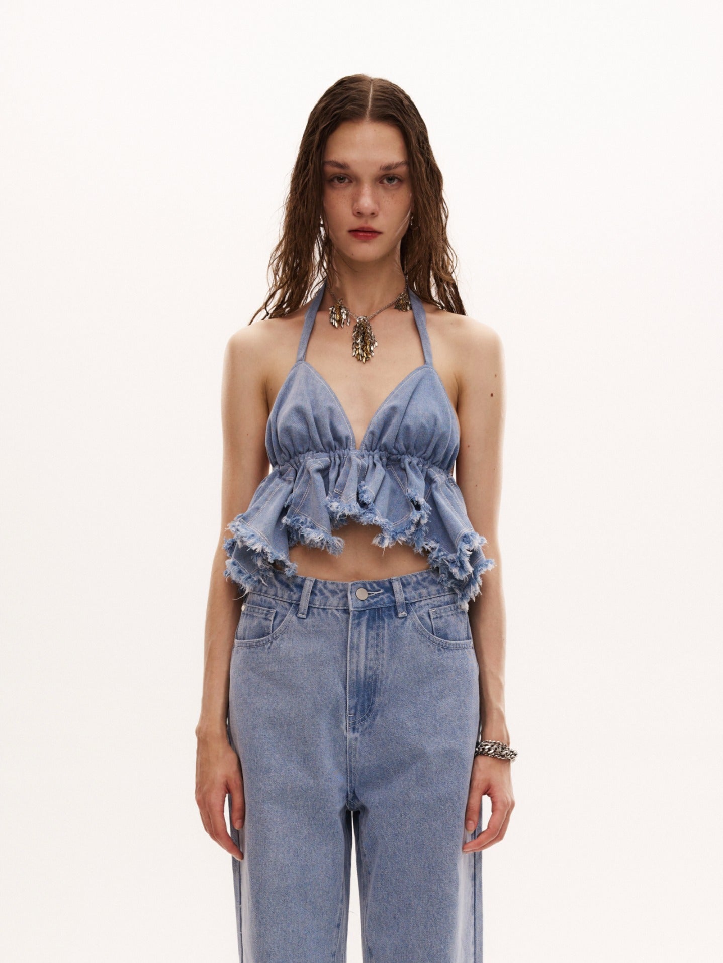 ZAYU TOP in denim blue
