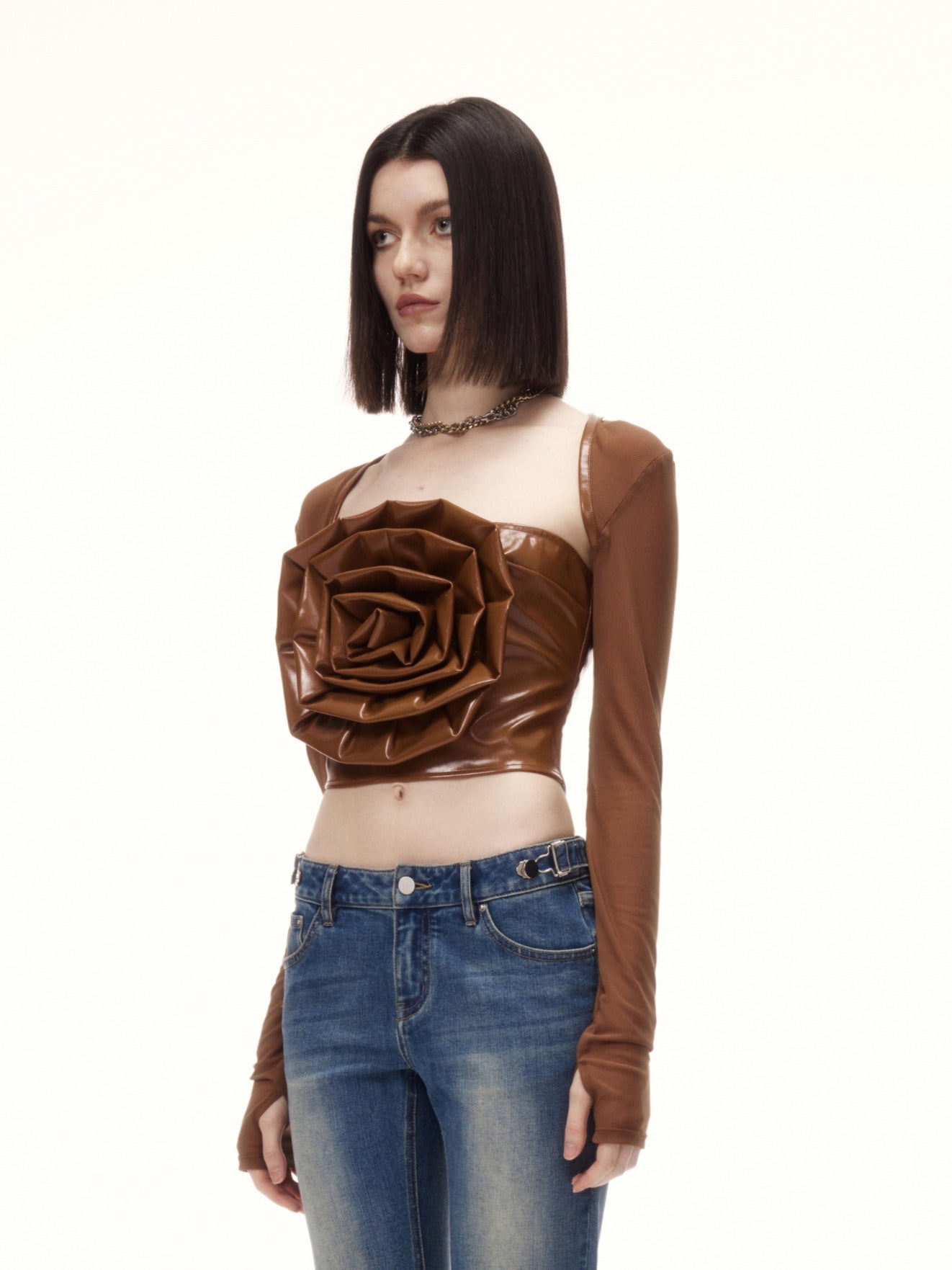 ROSEES TOP in brown