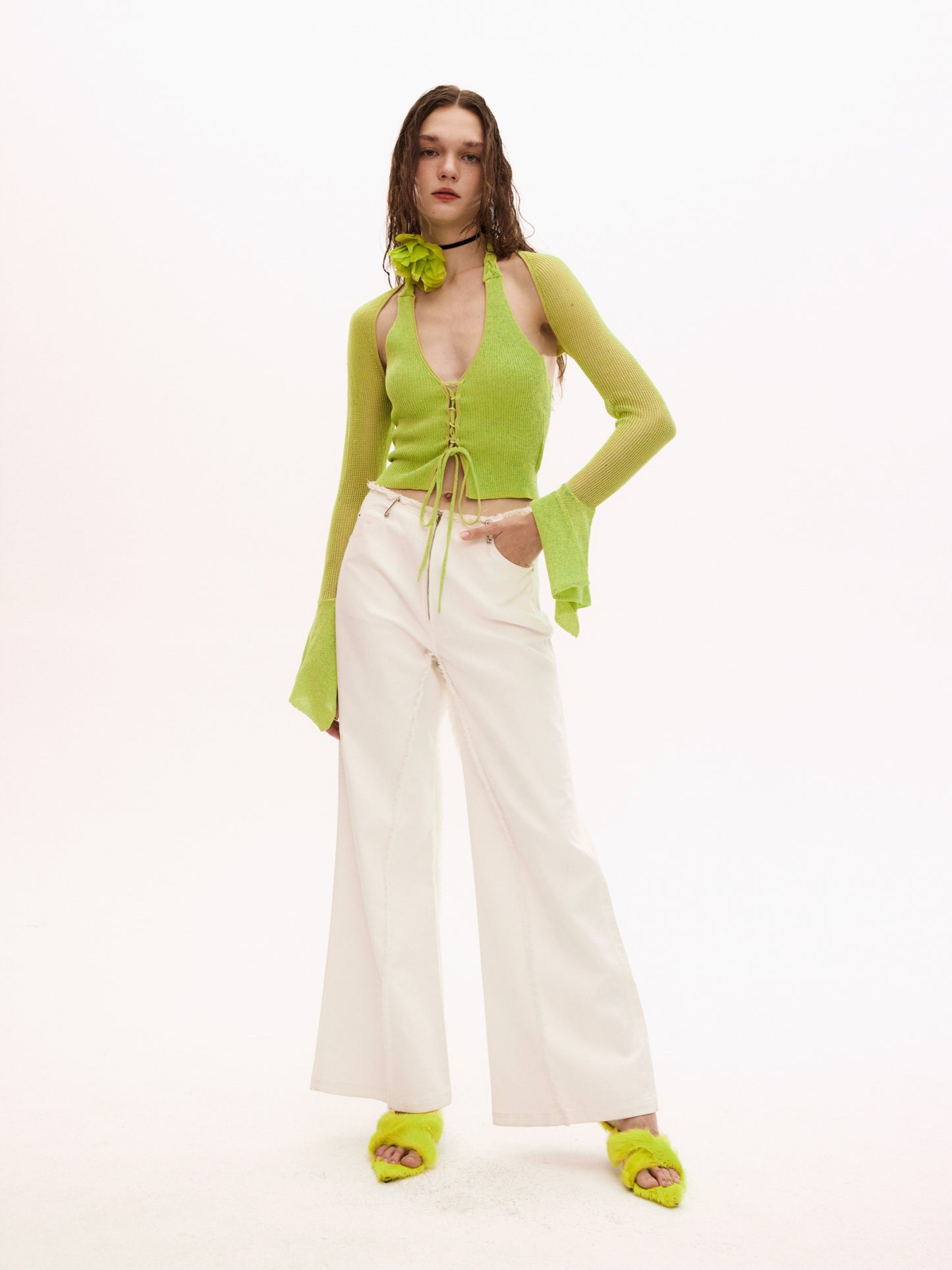 NINA TOP in neon green