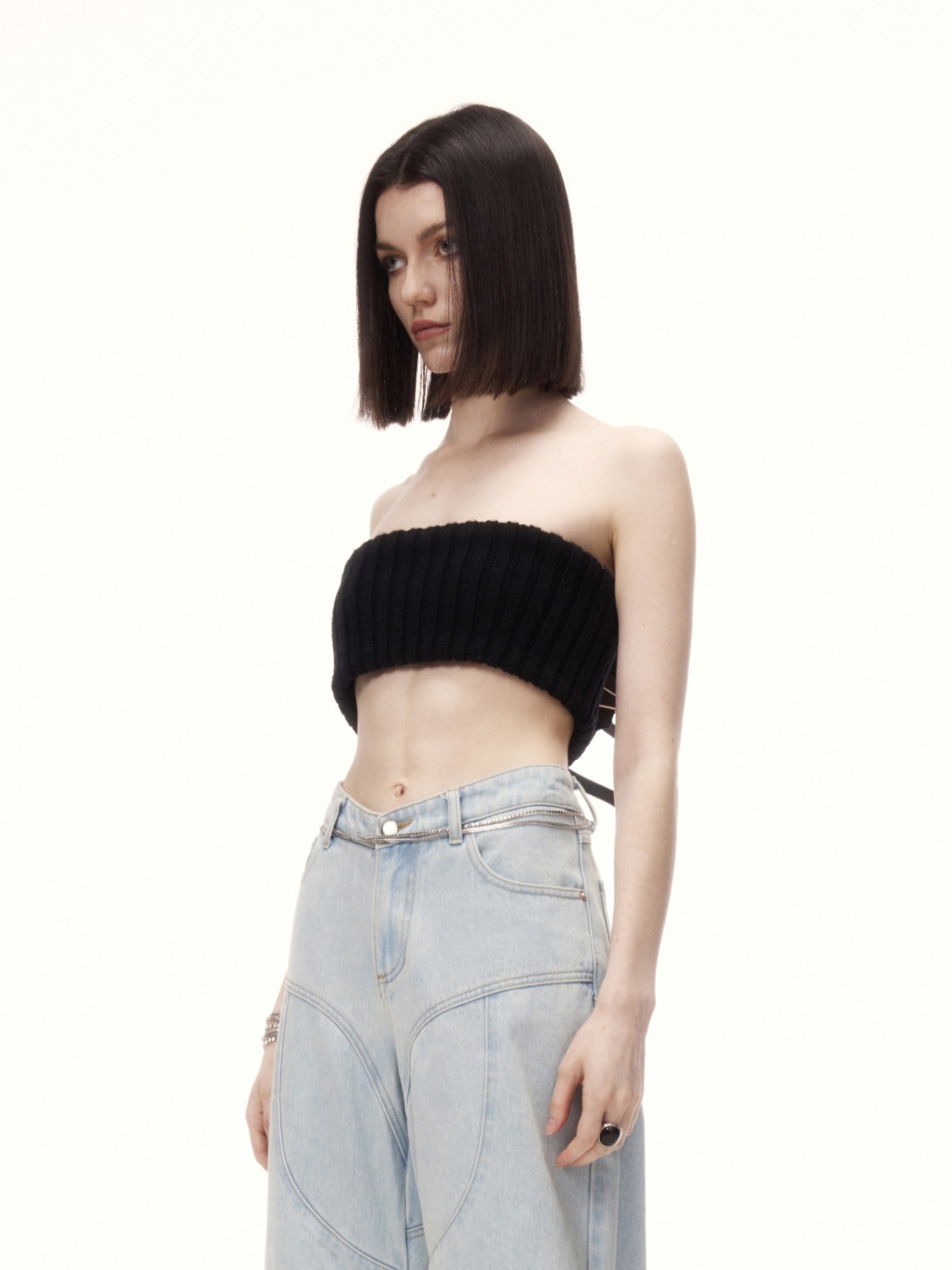FABI TUBE TOP in black