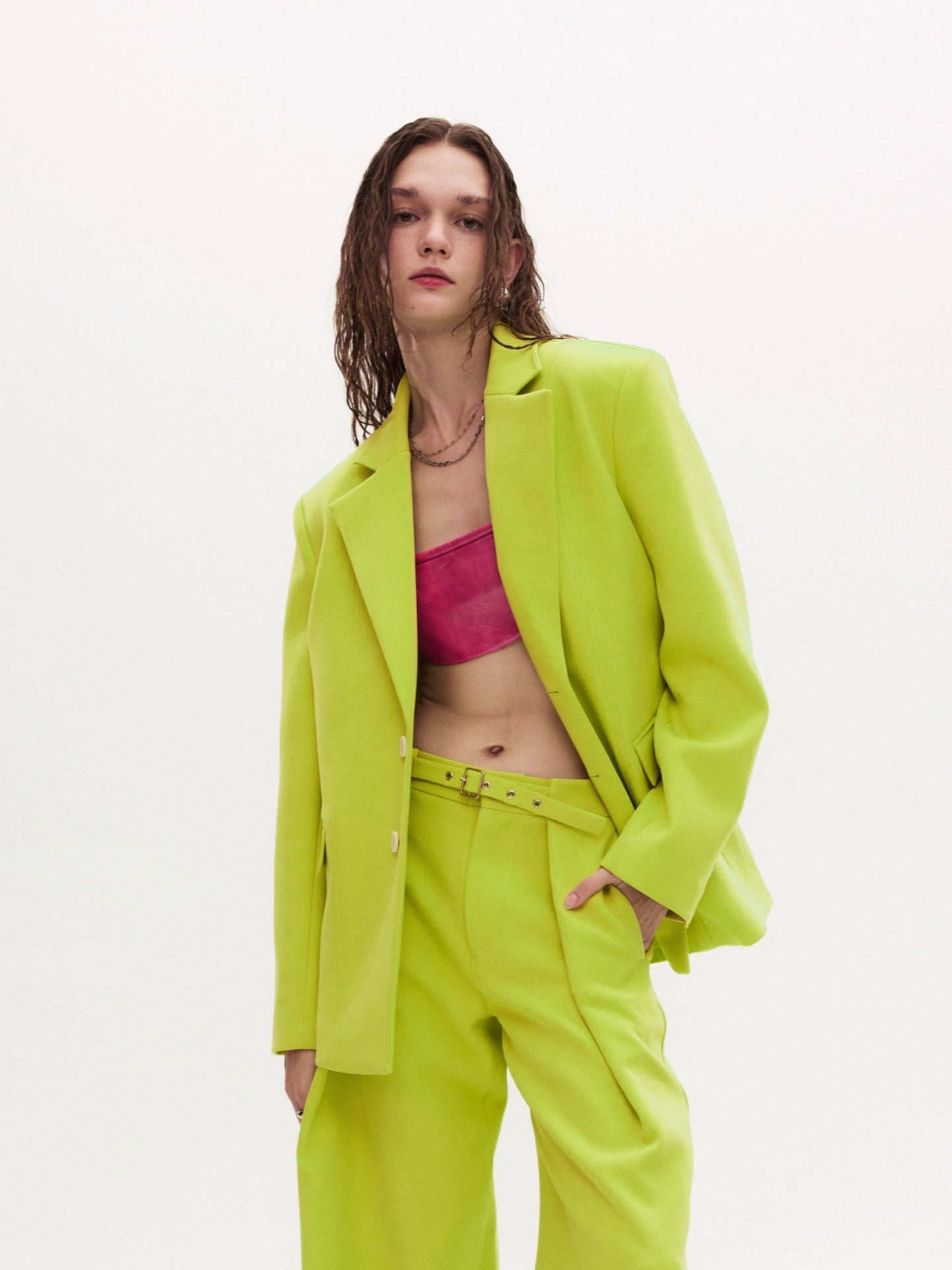 CUSUA BLAZER in neon green