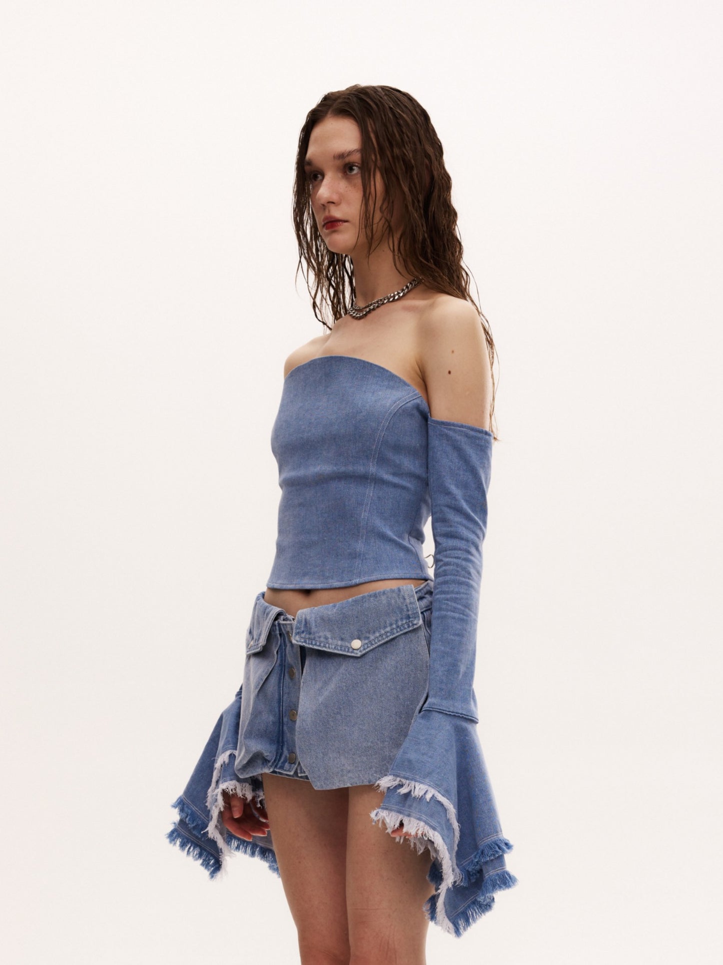 SUIX TOP in denim blue