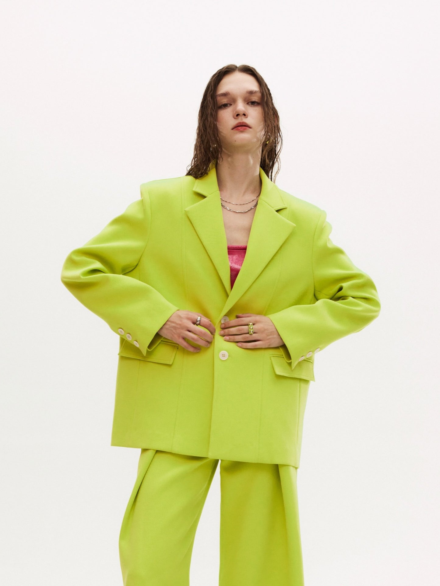 CUSUA BLAZER in neon green