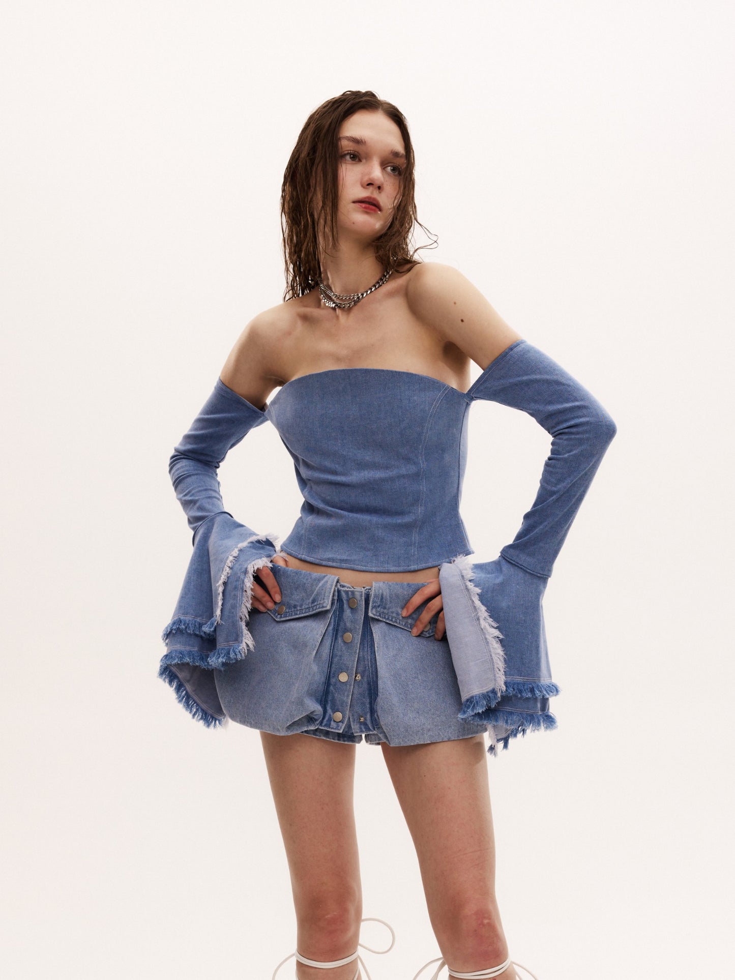 SUIX TOP in denim blue