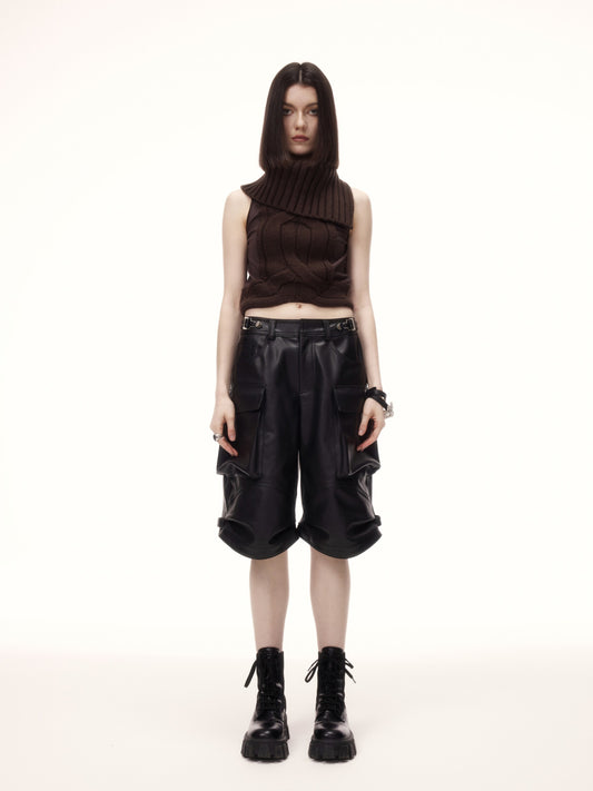 KOSY MIDI TROUSERS in black
