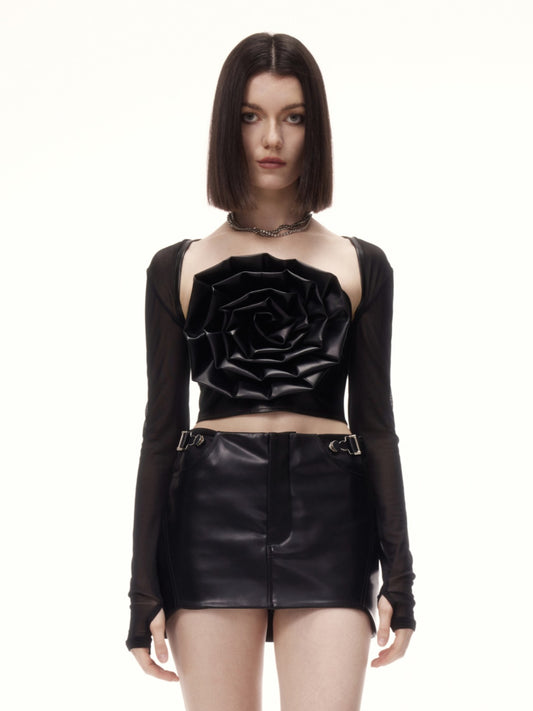 ROSEES TOP in black