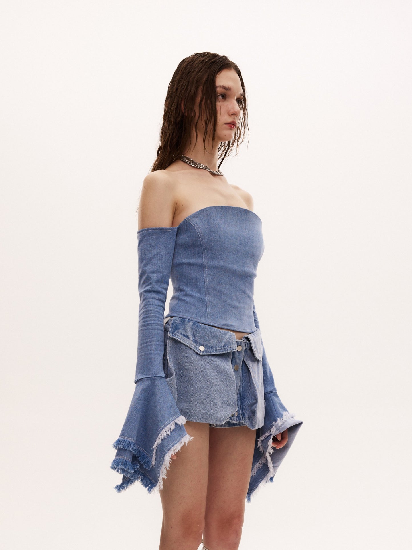 SUIX TOP in denim blue