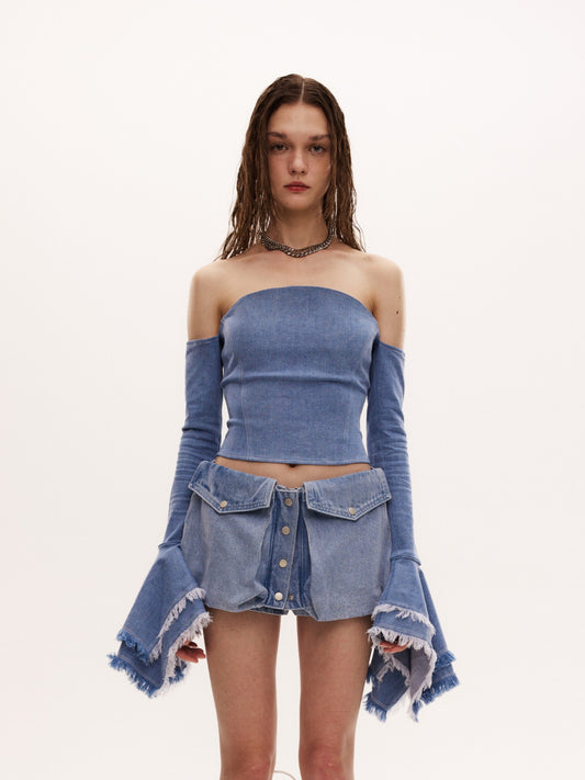 SUIX TOP in denim blue